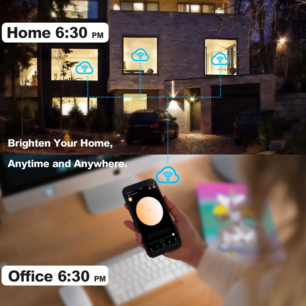 OFFDARKS smart LED ceiling light WIFI voice control RGB dimming APP co