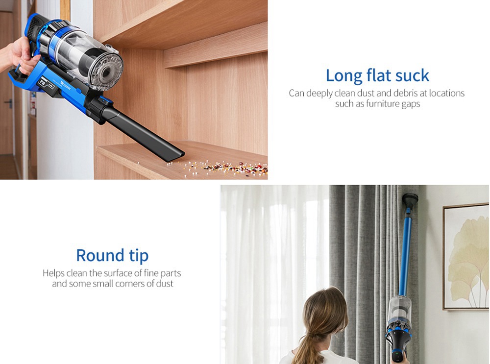 Proscenic P10 Handheld Wireless Vacuum Cleaner Portable Rechargeable Home Vacuum Cleaner Cyclone Filter Cleaner Dust Collector - Blue