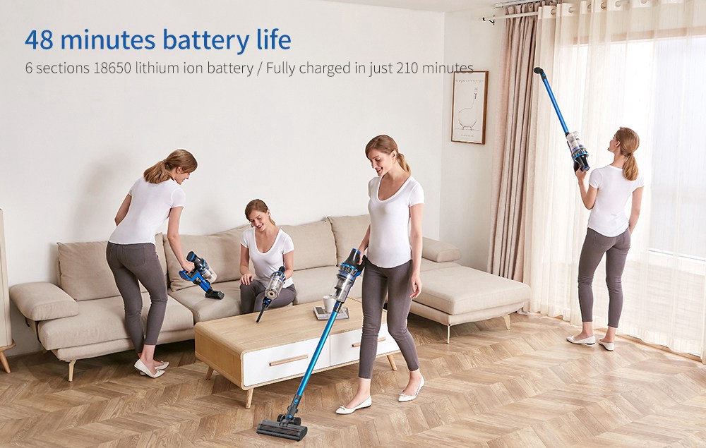 Proscenic P10 Handheld Wireless Vacuum Cleaner Portable Rechargeable Home Vacuum Cleaner Cyclone Filter Cleaner Dust Collector - Blue