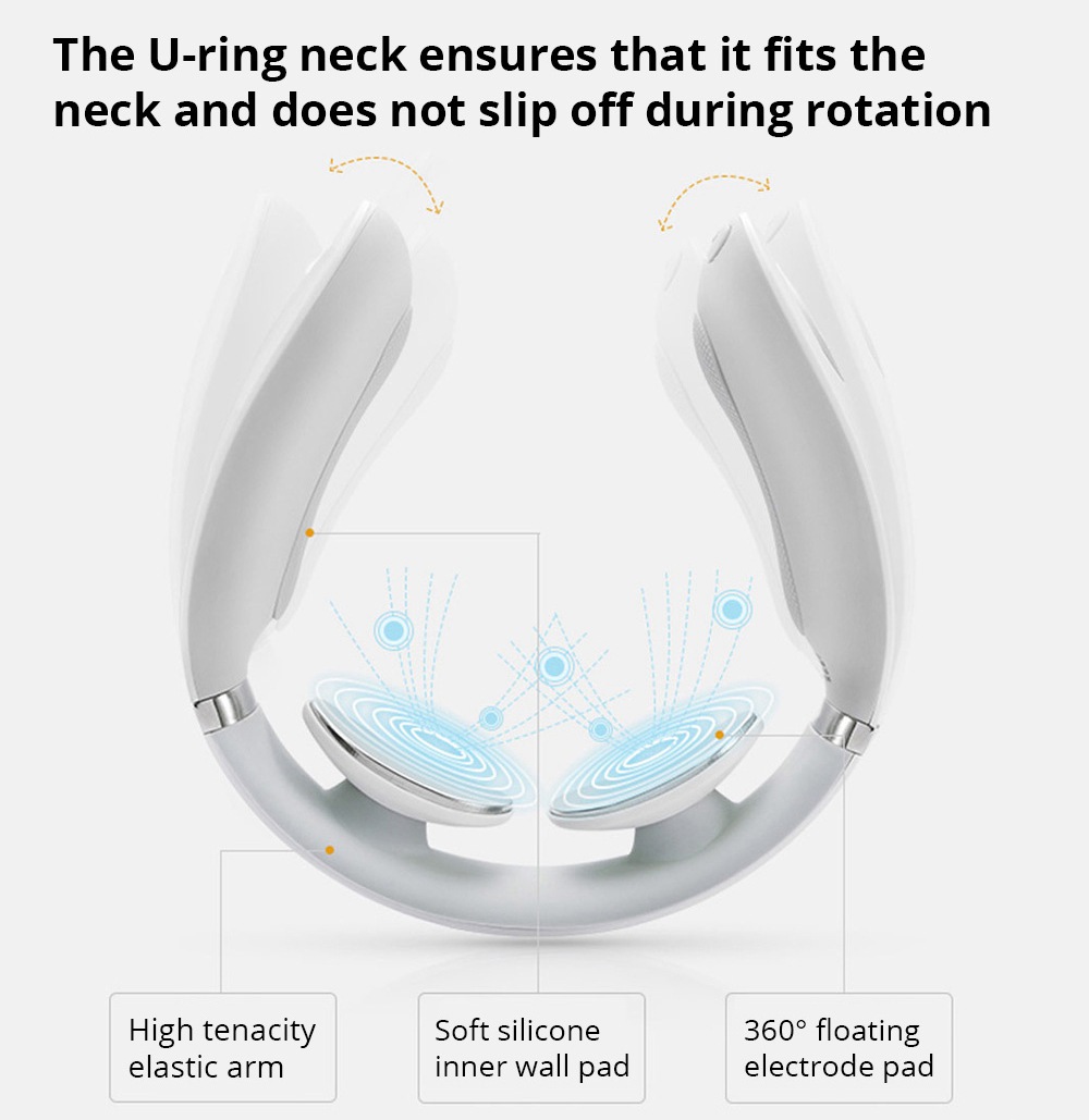SKG Smart Neck Massager With Heating Function Wireless 3D Travel Lightweight Electric Neck Massage Equipment With Remote For Commute Shopping- White