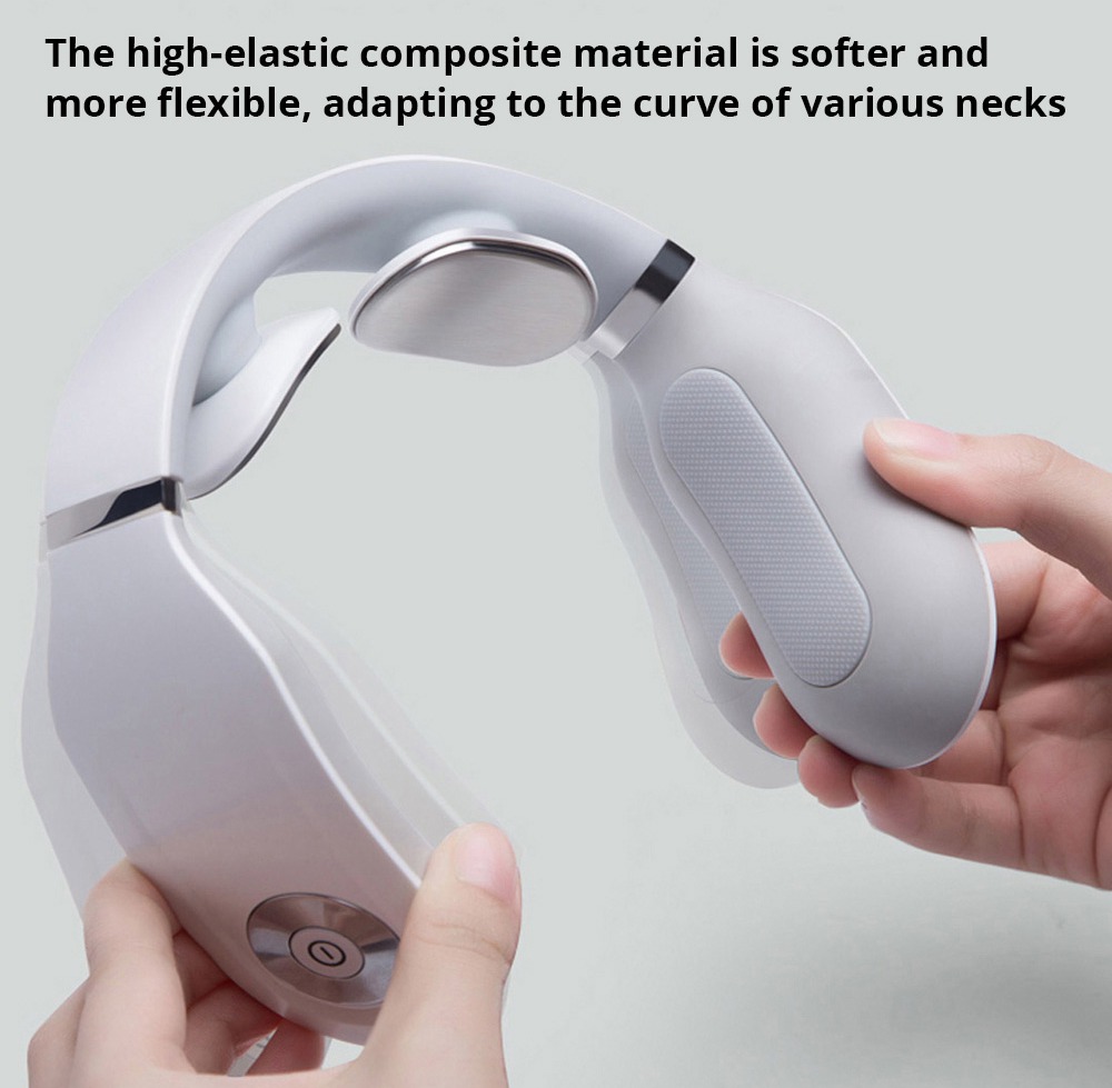 SKG intelligens nyak masszázs fűtési funkcióval Vezeték nélküli 3D utazási könnyű elektromos nyak masszázs berendezések távirányítóval ingázáshoz - fehér