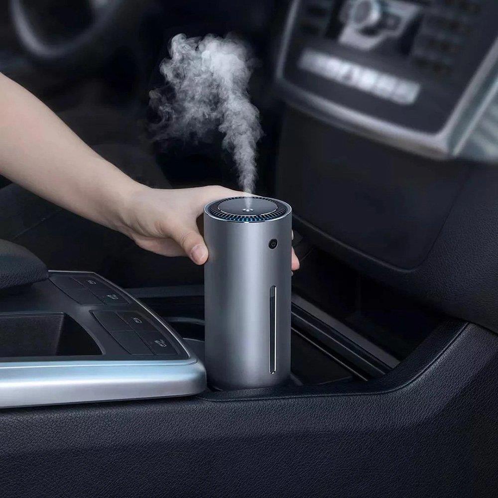 Baseus 300ml Car Air Humidifier Automatic Power Off Low Noise Operation - Dark Grey