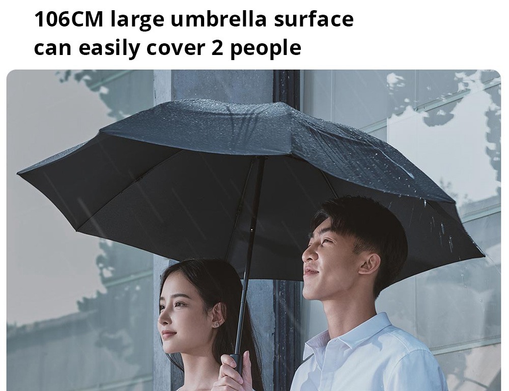 90FUN Portable Fully Automatic Reverse Folding Lighting Umbrella Anti-UV UPF50+ Windproof Wind Resistant Umbrella Three Folding  from Xiaomi Youpin - Gray