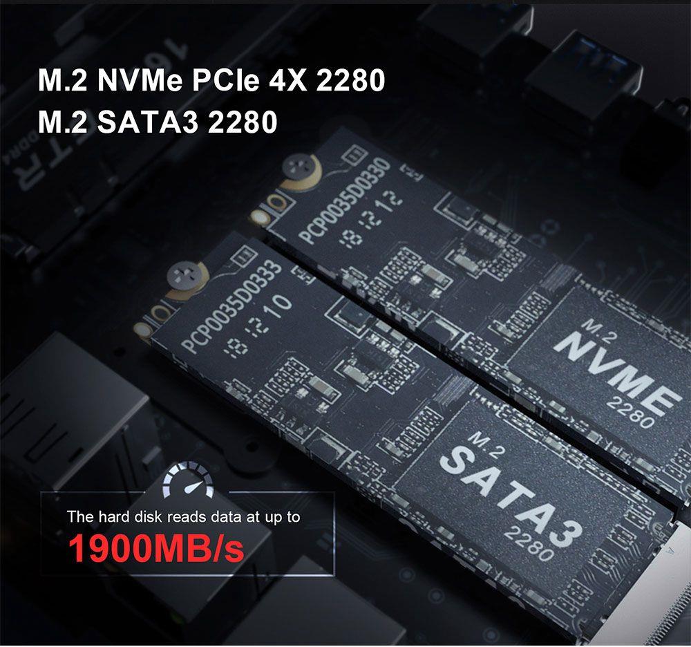Beelink GT-R MINI PC 8GB DDR4 256GB SSD 1TB HDD AMD Ryzen5 3550H Quad Core Radeon Vega 8 Graphics HDMI*2 DP RJ45*2