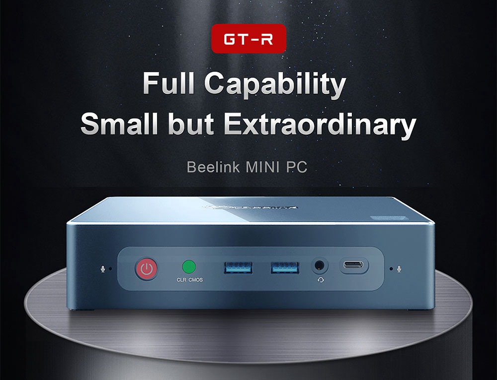 Beelink GT-R Barebone MINI PC AMD Ryzen5 3550H Quad Core Radeon Vega 8 Graphics HDMI*2 DP RJ45*2 Type-C