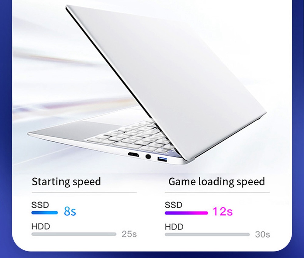 CENAVA F158G Laptop Intel Celeron J410515.6 Inch 1920 x 1080 IPS Screen Intel UHD Graphics 600 Windows 10 8GB DDR4 256GB SSD Full Size Backlit Keyboard English Version - Silver