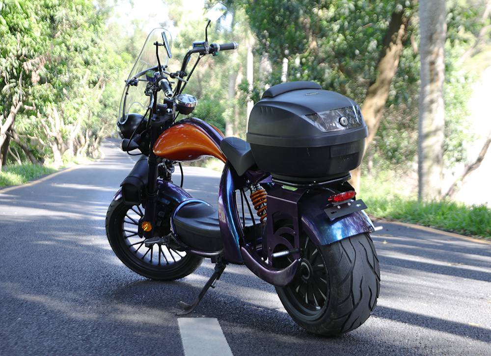 CityCoco Racing Electric Motor Cycle E-Bike 2000W Brushless Motor 28Ah Battery Max Speed 45km/h Front 16" Rear 13" Fat Tire Hydraulic Disc Brake LED Light