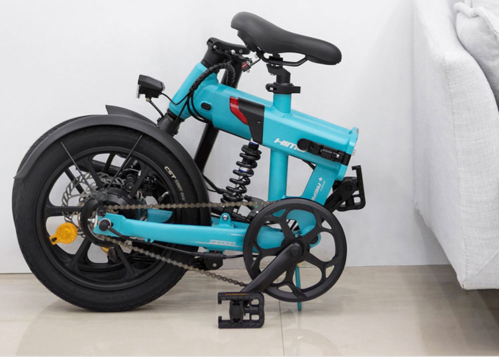 HIMO Z16 Folding Electric Bicycle 250W Motor Up To 80km Range Max Speed 25km/h Removable Battery IPX7 Waterproof Smart Display Dual Disc Brake Global Version - Blue
