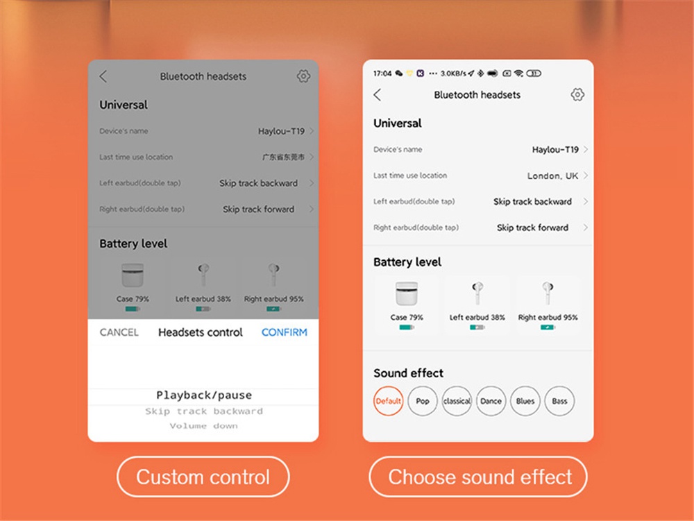 Haylou T19 TWS Qualcomm 3020 Bluetooth 5.0 TWS Earphones aptX AAC Pop Up Pairing APP Control Noise Canceling Wireless Charging In-ear Detection