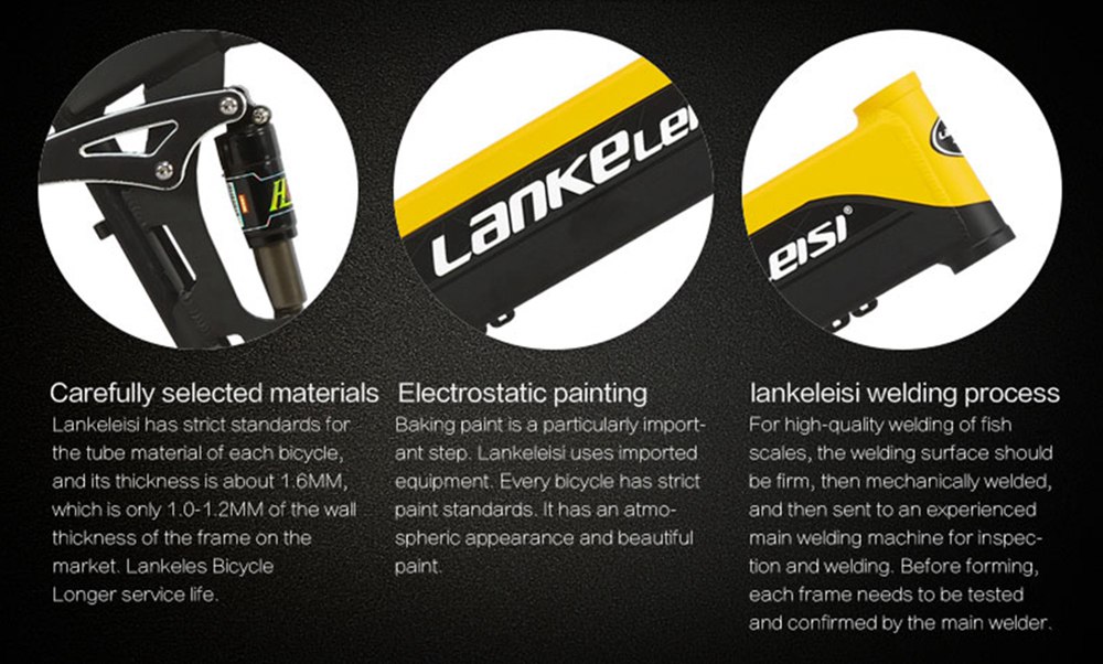 LANKELEISI XT750 Plus Folding Electric Bike Bicycle 48V 12.8AH 500W 26X4.0 Fat Tire Aluminum Alloy Frame Shimano Gear Shift Max Speed 40km/h IP54 100KM Mileage Range - Black Yellow