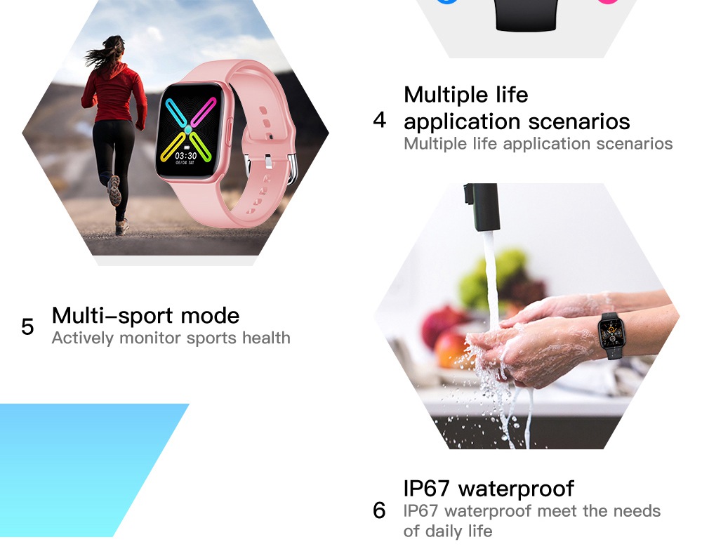 Makibes QY01 Smartwatch Blood Pressure Monitor 1.54 Inch TFT Color Screen IP67 Water Resistant Multi-language Heart Rate Sleep Tracker Silicon Strap - Black