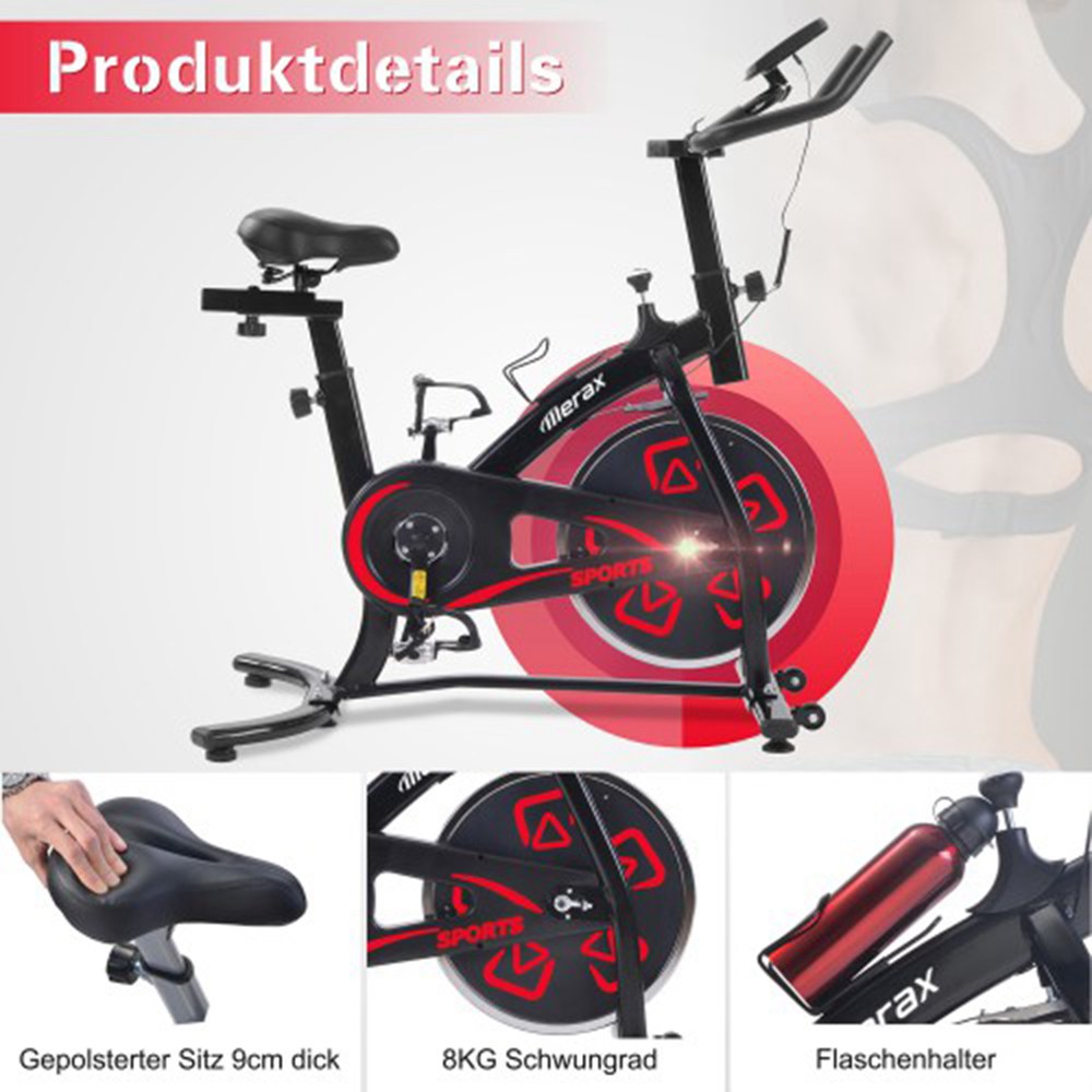 8kg Flywheel LCD Monitor Merax Exercise Bike,Fitness bike,Indoor Cycling Bike,Speed bike,adjustable handlebars & seat on board 