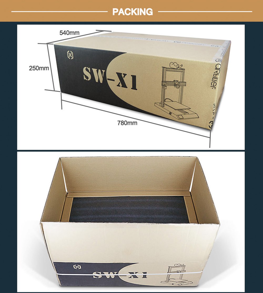 Artillery Sidewinder X1 SW-X1 3D-printer 300x300x400mm High Precision Dual Z-as TFT-touchscreen