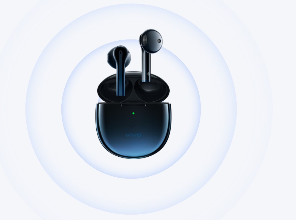 VIVO TWS Neo Bluetooth 5.2 TWS Earphones Qualcomm Aptx Adaptive AI Noise Cancelling DeepX Stereo Sound In Ear Detection - Blue