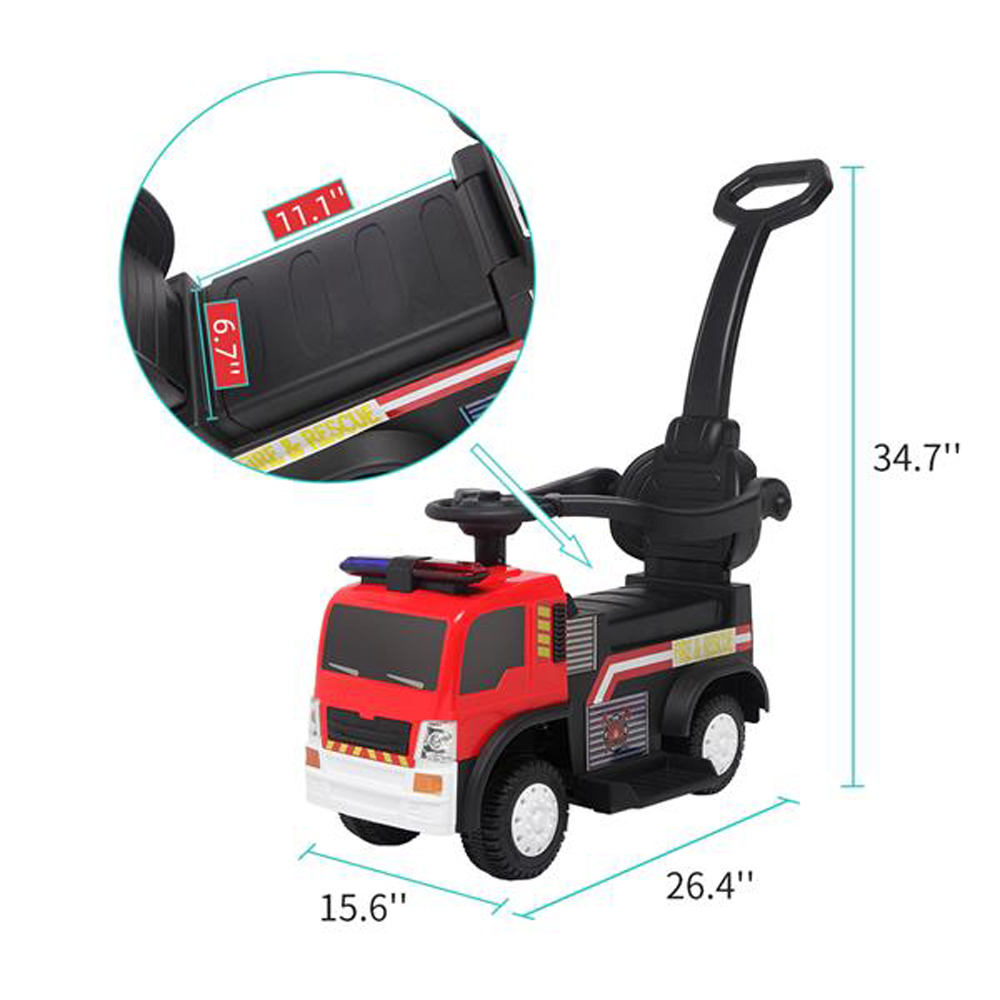 LEADZM JC008P Fire Truck with Music Function Push Handle