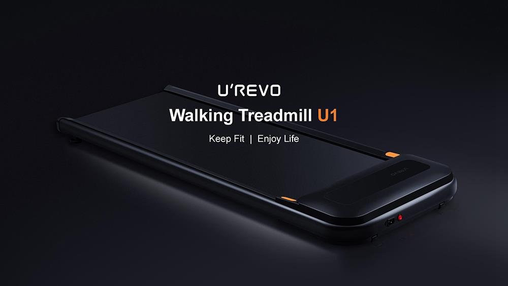 Urevo U1 Fitness Walking Machine Ultra Thin Smart Treadmill Outdoor Indoor Exercise Gym Equipment LED Display Wireless Remote Control 3 Speed Adjustable From Xiaomi Youpin- Black