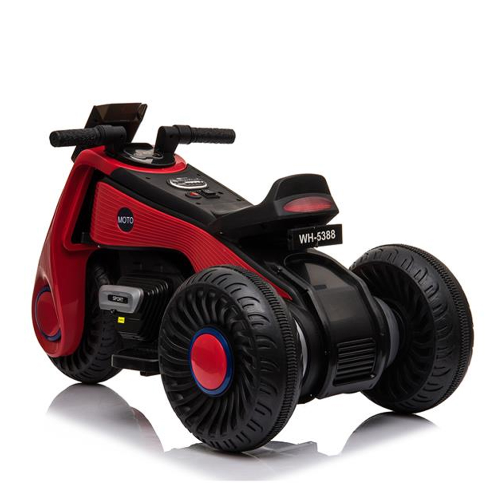 Children's Electric Motorcycle 3 Wheels Double Drive With Music Playback Function - Red