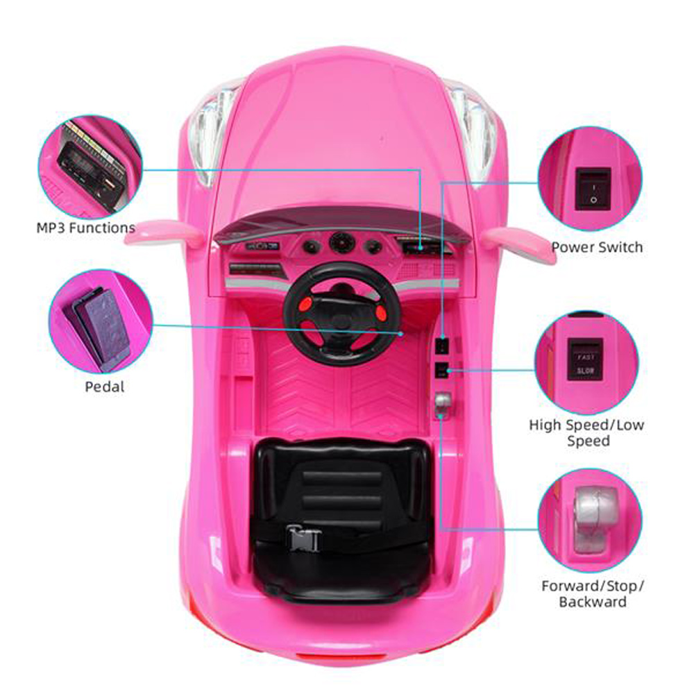 LEADZM LZ-9928 Electric Stroller Double Drive 35W*2 Battery 12V7AH*1 With 2.4G Remote Control - Pink