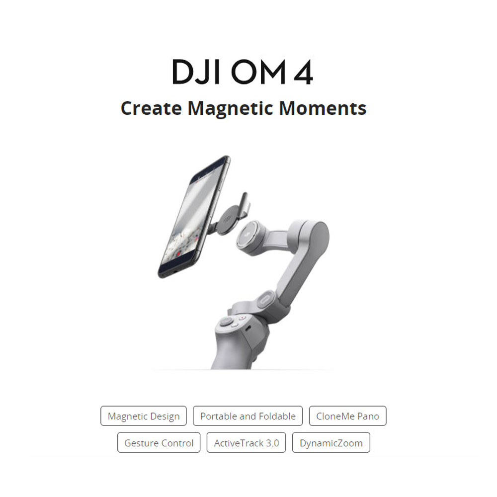 DJI OM 4 Foldable Smartphone 3-Axis Brushless Handheld Gimbal Stabilizer With Gesture Control Magnetic Design