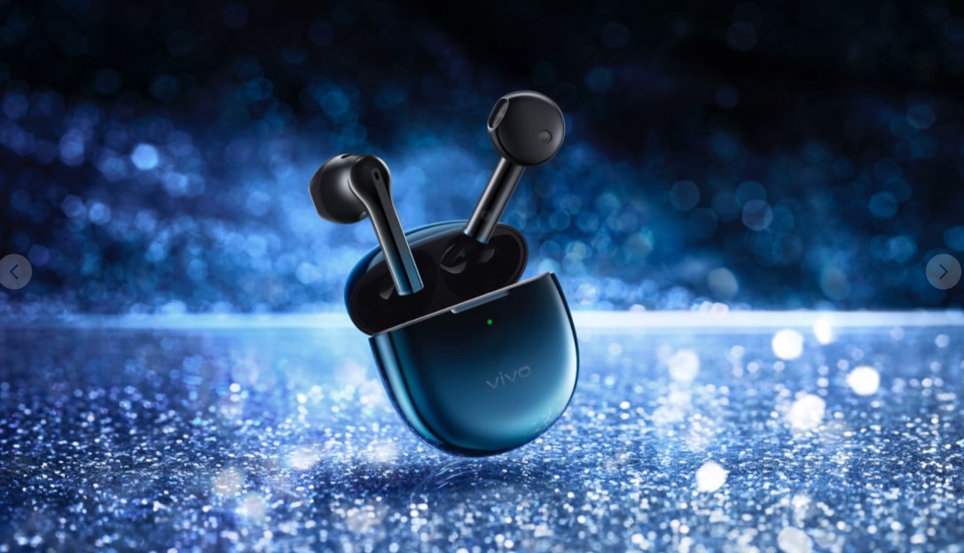 VIVO TWS Neo Bluetooth 5.2 TWS Earphones Qualcomm Aptx Adaptive AI Noise Cancelling DeepX Stereo Sound In Ear Detection - Blue