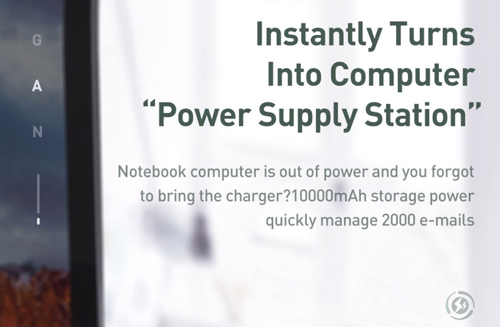 Baseus GaN 2 In 1 45W USB-C Wall Charger PD Fast Charging  + Power Bank 10000mAh Battery PD3.0 QC3.0 Power Delivery Quick Charge Power Supply For iPhone 11 SE 2020 For iPad Pro 2020 Xiaomi 10 Huawei P40 Pro Eu Port - Black