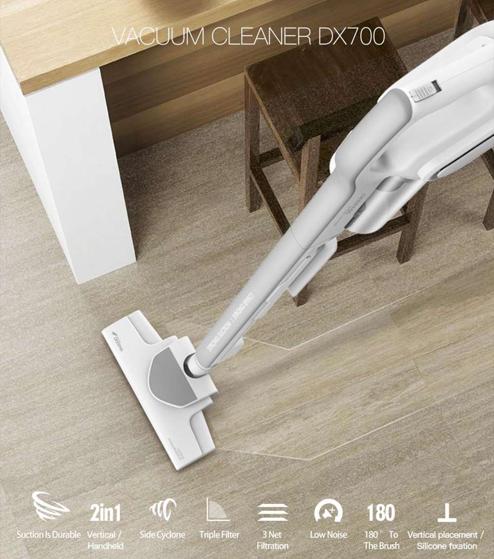 Deerma DX700S Household Upright Vacuum Cleaner 2-in-1 Upright Handheld Cleaner from Xiaomi Ecological Chain - Gray