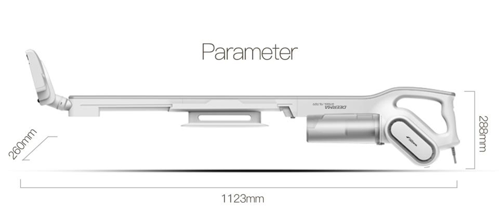 Deerma DX700S Aspirapolvere verticale per uso domestico 2-in-1 Detergente portatile verticale della catena ecologica Xiaomi - Grigio