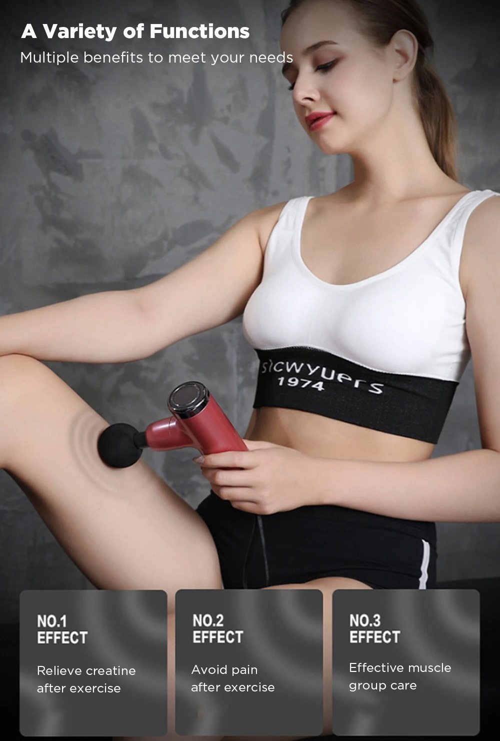 Handheld Mini Fascia Gun Muscle Massage Gun Meridian Depth Relaxer Fitness Shock Wave Physiotherapy Instrument for Slimming Shaping Body Neck Pain Relief - Black