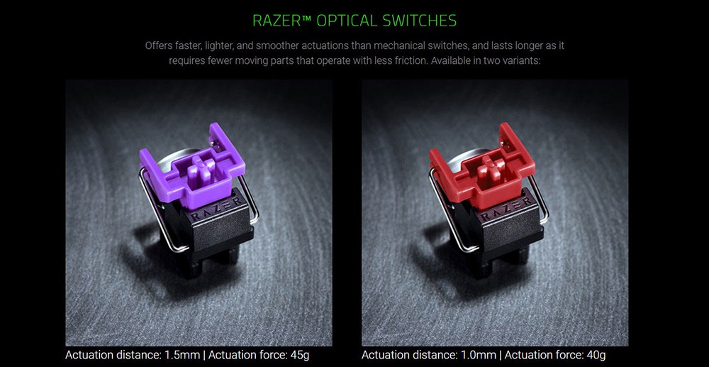 لوحة مفاتيح الألعاب Razer Huntsman Mini 60٪ Chroma RGB Lighting PBT Keycaps Onboard Memory Clicky Optical Switches - أسود