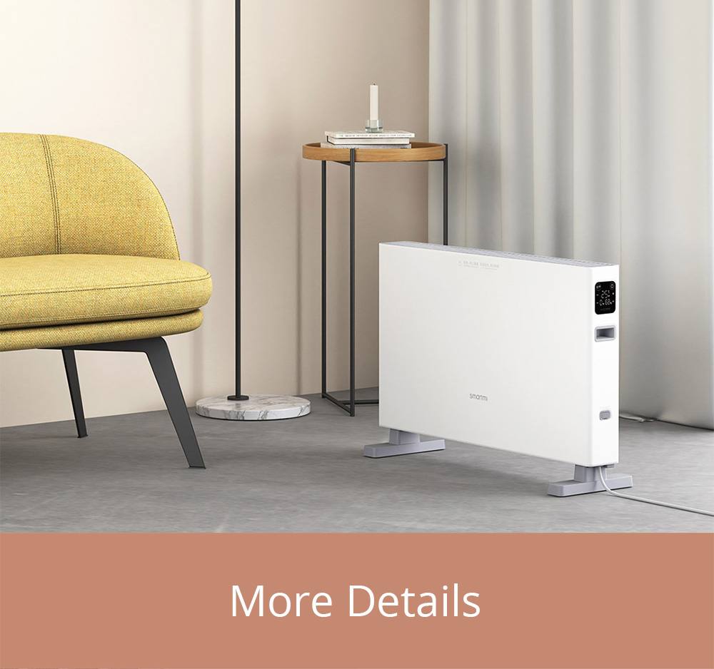 Smartmi 1S Electric Heater Smart Version IPX4 Αδιάβροχη οθόνη αφής APP Remote Setting Timing 1600W for Home Office from Xiaomi Youpin - White