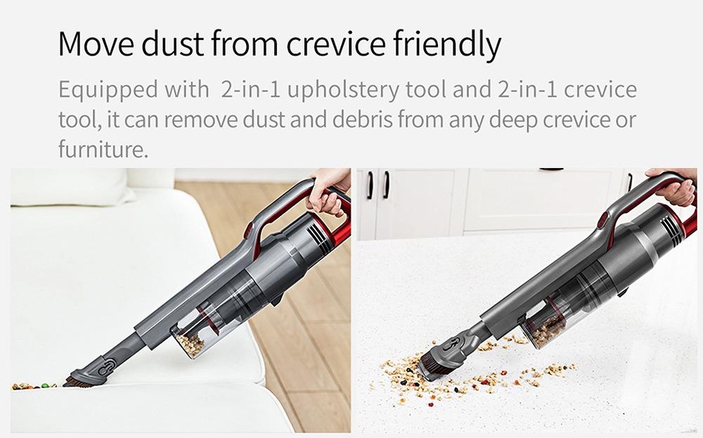 JIMMY JV65 Handheld Cordless Stick Vacuum Cleaner 22Kpa Suction Power 145AW Digital Motor 70 Minute Run Time 0.5L Big Dust Cup Low Noise Anti-winding Hair Mite + Water Tank - Red