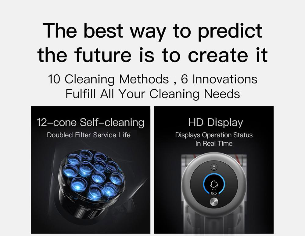 Dreame V11 Handheld Cordless Vacuum Cleaner 25Kpa Suction OLED Display Portable Multi-function All in one Dust Collector Floor Carpet Cleaner 450W Brushless Motor 3000mAh Battery EU Version - Grey