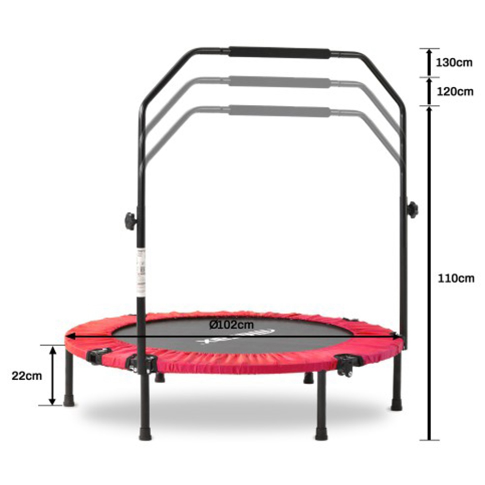 Merax 40 Inch Foldable Fitness Rebounder Mini Trampoline with Adjustable Foam Grip Home Exercise Trampoline - Red