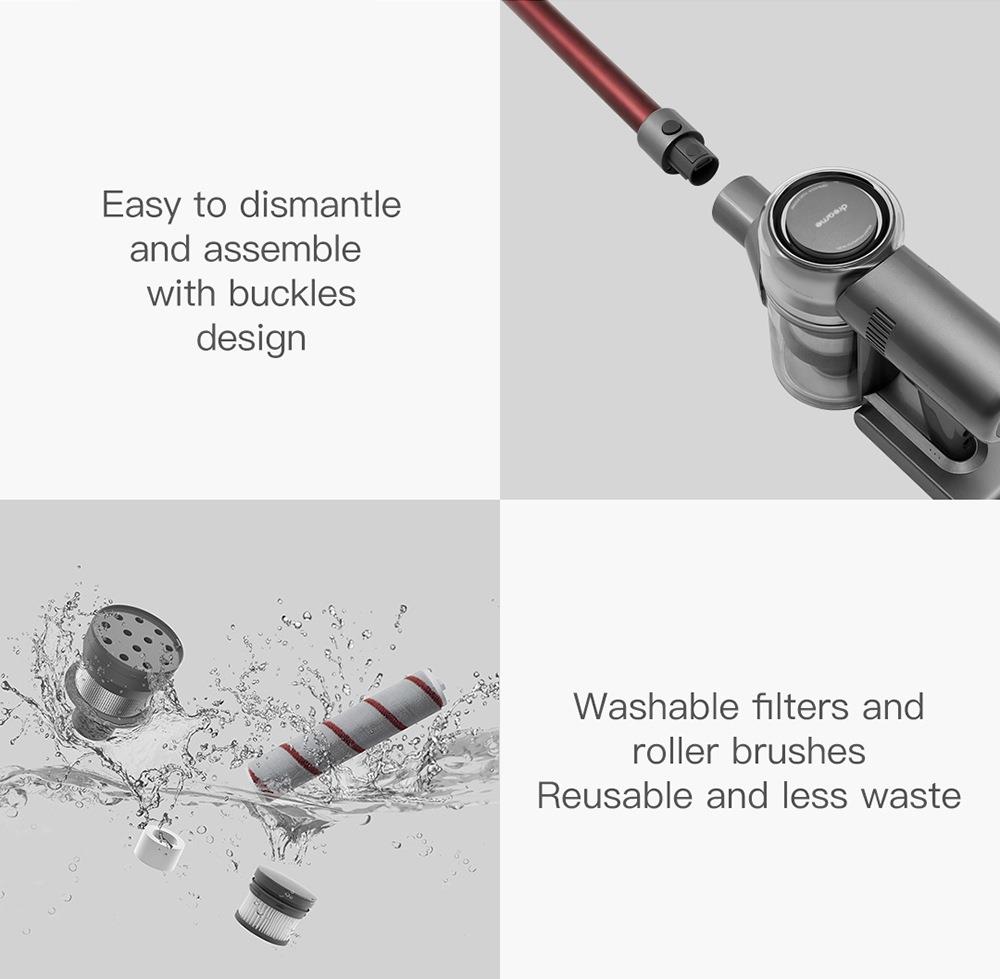 Dreame V11 Handheld Cordless Vacuum Cleaner 25Kpa Suction OLED Display Portable Multi-function All in one Dust Collector Floor Carpet Cleaner 450W Brushless Motor 3000mAh Battery EU Version - Grey