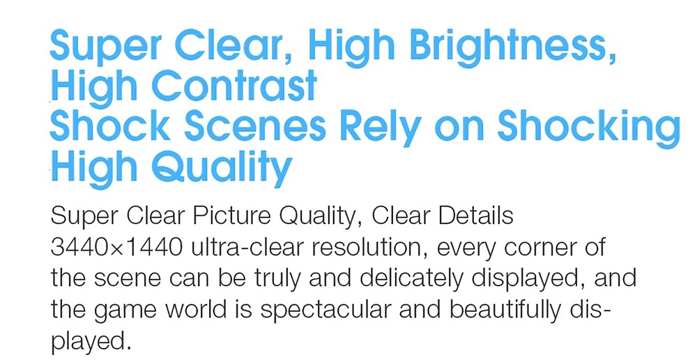 Original Xiaomi Curved Gaming Monitor 34 Inch 21:9 Bring Fish Screen 144Hz High Refresh Rate 1500R Curvature WQHD 3440*1440 Resolution 121% sRGB Wide Color Gamut Free-Sync Technology Display - Black