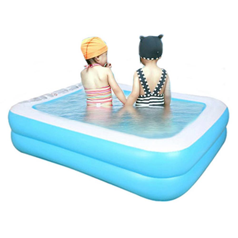 Kids Inflatable Swimming pool baby Adult Home Paddling pool Thick Wear-resistant 155*108*46cm/61.02*42.52*18.11inch inch Blue White