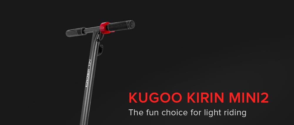 KUGOO KIRIN Mini 2 Folding Electric Scooter for Child 150W Brushless Motor Max 15 km/h 4AH Battery Front 8 Inch Rear 6.5 Inch Solid Tires 10~15km Max Range - Black