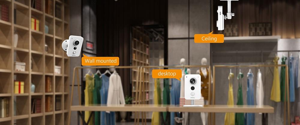 IPC-C22EP Dahua IMOU Cube 4MP IP Camera PIR Detection External Alarm Surveillance Two-way Talk Wi-Fi Connection Home Company Security Monitor - White