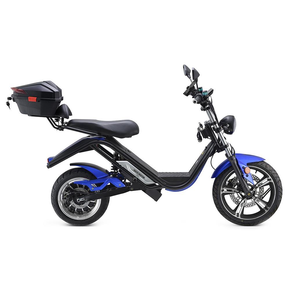 DAYI MOTOR e-Thor 6.0 Electric Motorcycle 4000W Brushless Motor 38AH Battery Front 17 Inch Rear 13 Inch Tire Scooter - Blue