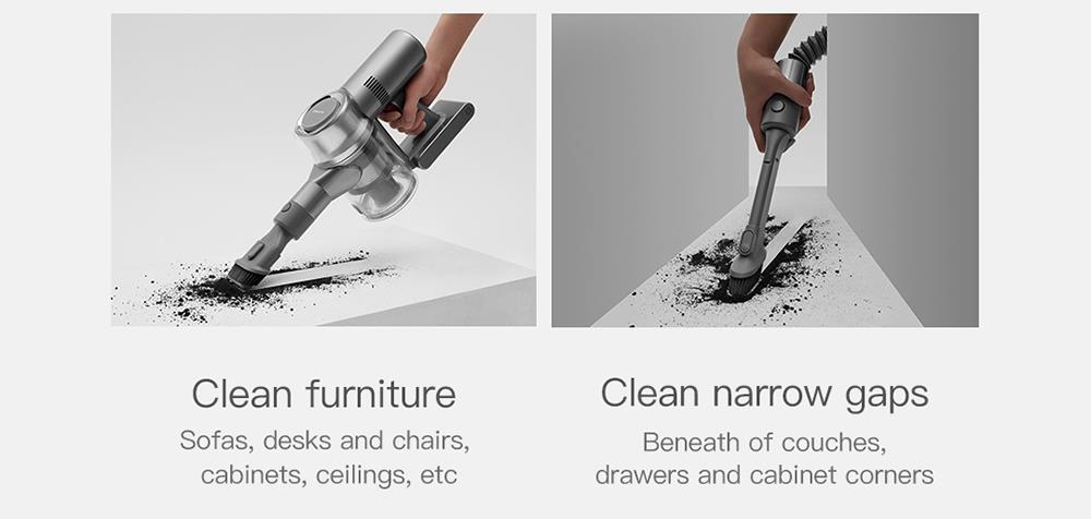 Dreame V11 Handheld Cordless Vacuum Cleaner 25Kpa Suction OLED Display Portable Multi-function All in one Dust Collector Floor Carpet Cleaner 450W Brushless Motor 3000mAh Battery EU Version - Grey