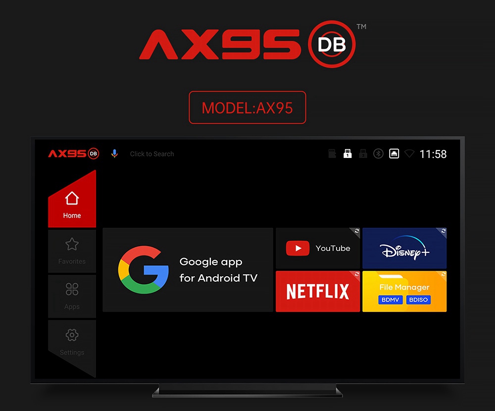 A95X DB Android 9.0 S905X3-B 4GB/64GB TV BOX 8K HDR 10+ 2.4G+5G Dual Band WIFI 100M LAN BDMV DOLBY