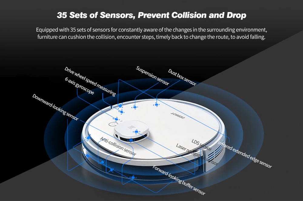 ECOVACS Deebot N3 Max Laserrobot Stofzuiger met dweil APP-bediening Huisreiniging Veegmachine Spraakbesturing Ondersteuning Alexa Google EU-versie - Wit