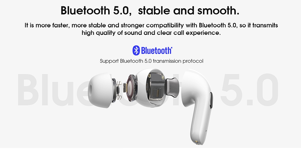 Elephone Elepods X TWS Wireless Earbuds Bluetooth 5.0 Earphone ANC Active Noise Canceling with Mic - Black