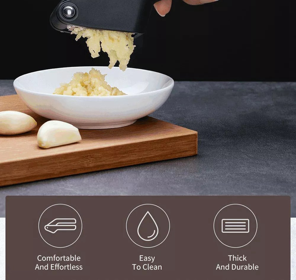 HUOHOU keukenhandmatige knoflookpers van Xiaomi Youpin - zwart