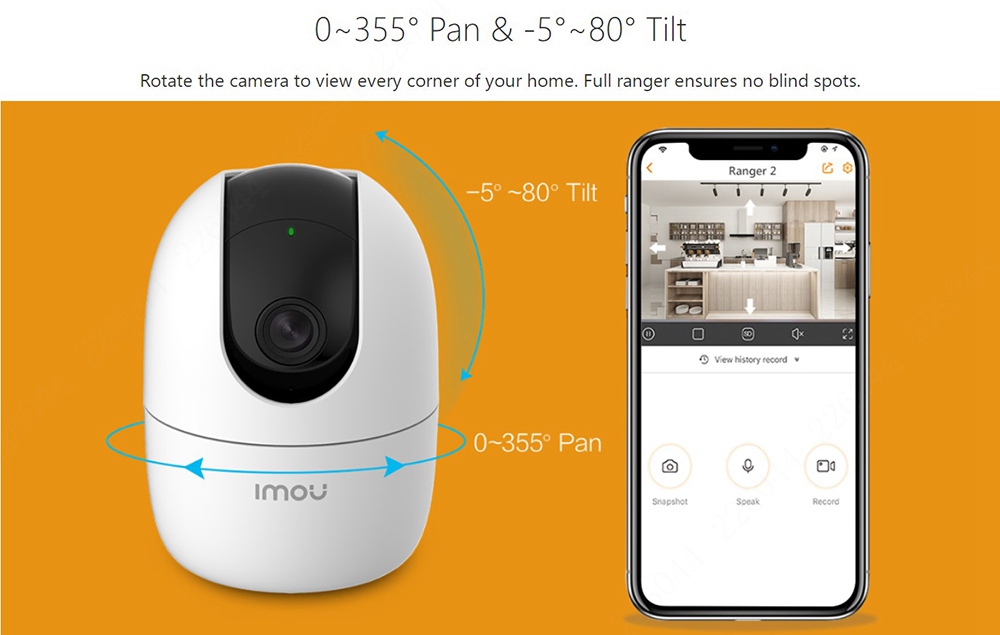 IPC-A22EP Dahua IMOU Ranger 2 Wireless WiFi Camera 1080P HD Night Vision Human Detection Built-in Siren Two-way Talk Home Company Security Monitor - White