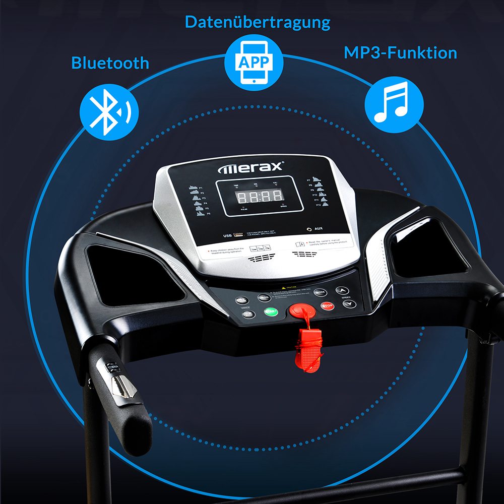 Merax Treadmills Indoor Use Foldable With Preset Speed Levels/USB/AUX/Bluetooth/LED Display