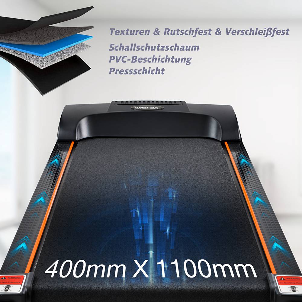 Merax Treadmills Indoor Use Foldable With Preset Speed Levels/USB/AUX/Bluetooth/LED Display