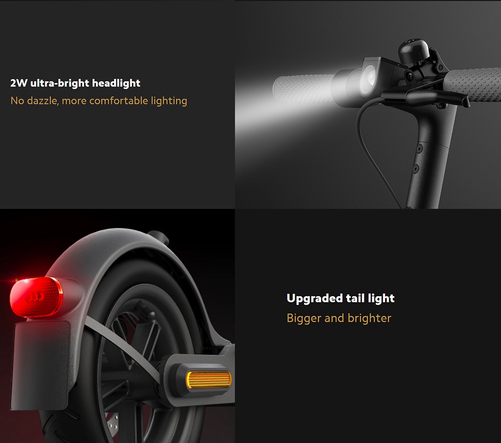 Mi Electric Scooter 1S 8.5 Inch Xiaomi Folding Electric Scooter 250W Brushless Motor Up To 30km Range Max speed 25km/h Smart Display Dual Brake Global Version - Black
