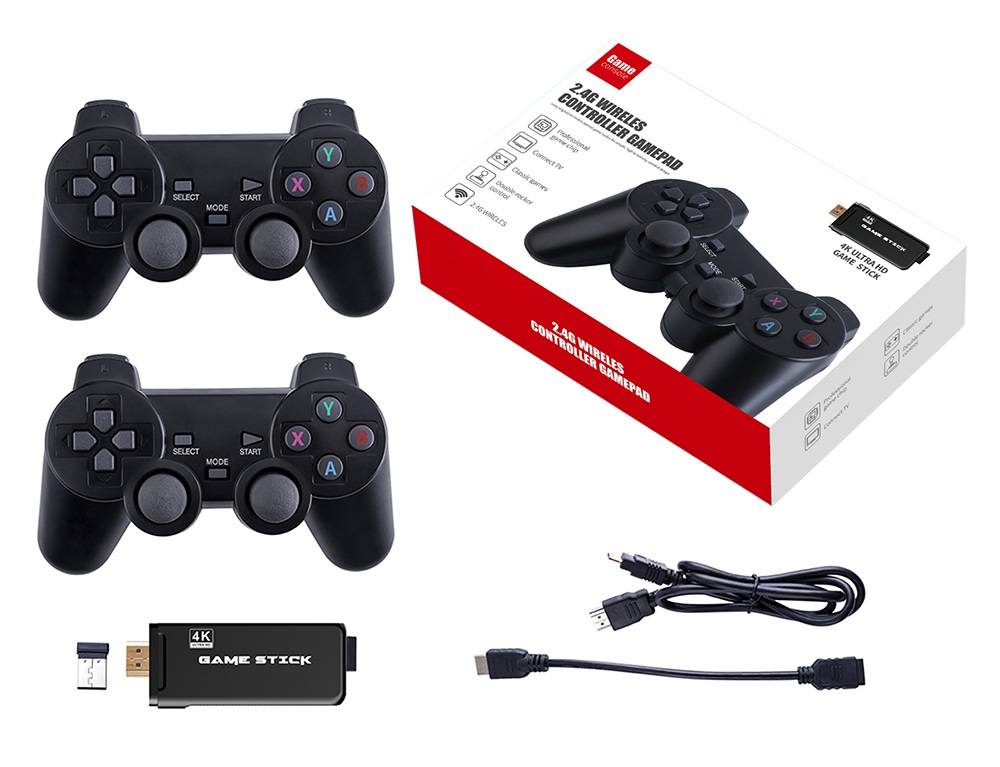 PS3000 32GB 4K Gaming Stick with 2 Wireless Gamepads 3000+ Games Pre-installed