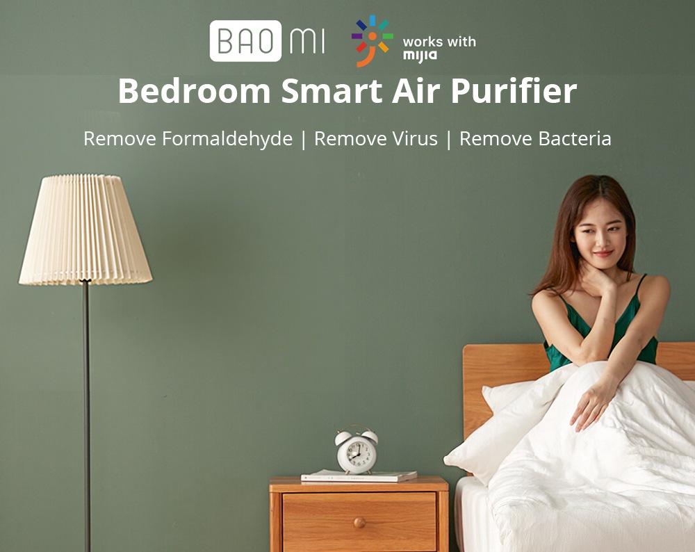 Baomi Air Purifier 2nd Generation Lite Efficient Removal Formaldehyde 99.97% Purification Rate Digital Display APP AI Voice Intelligent Control From Xiaomi Youpin - White